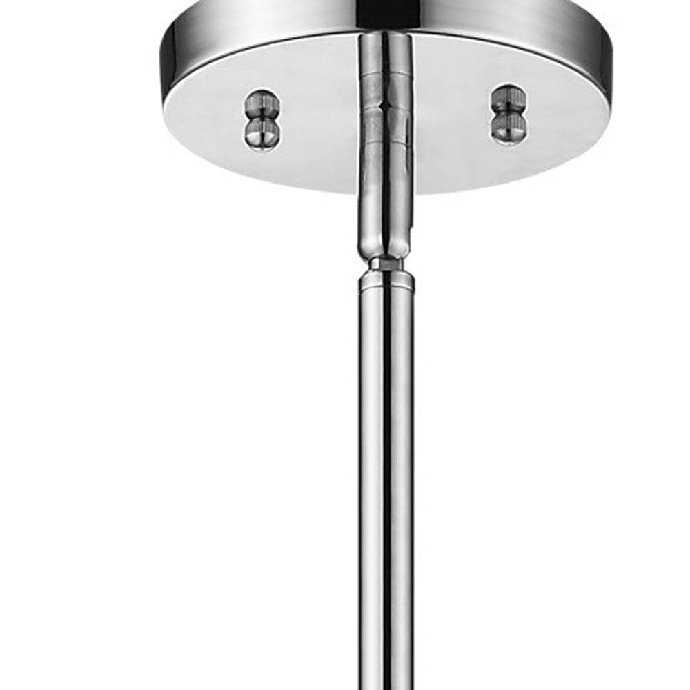 Zoom 1-Light Polished Stainless Steel Pendant With Seeded Acrylic